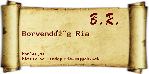 Borvendég Ria névjegykártya